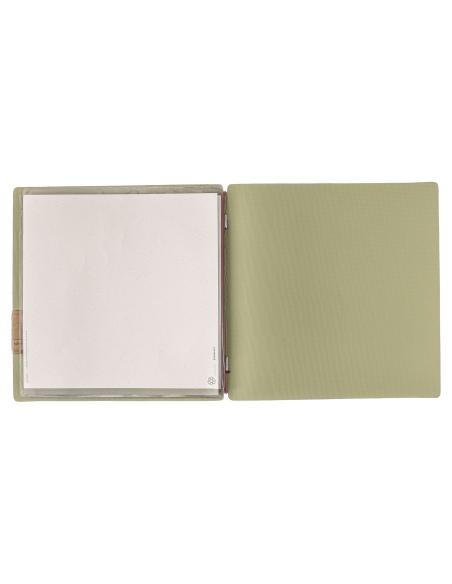 Porta Menu QUADRATO (23x23,1 cm) etichetta PATCH "menu" 2 buste (4 facciate) elastico rosso JUTA SALVIA