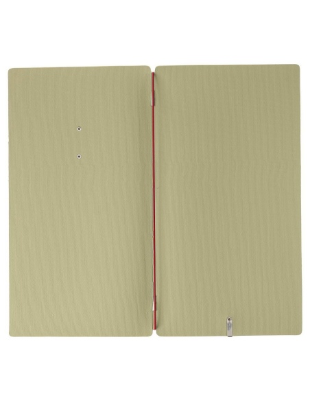 Porta Menu A4 SLIM (17,4x31,8 cm) etichetta METAL "personalizzata" (minimo 18 pezzi) solo elastico rosso JUTA SALVIA