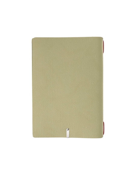 Porta Menu A5 (16,5x23,1 cm) etichetta METAL "personalizzata" (minimo 18 pezzi) solo elastico rosso JUTA SALVIA