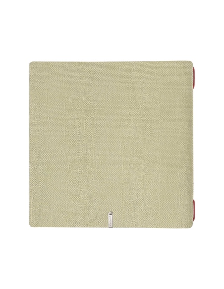 Porta Menu QUADRATO (23x23,1 cm) etichetta METAL "personalizzata" (minimo 18 pezzi) solo elastico rosso JUTA SALVIA