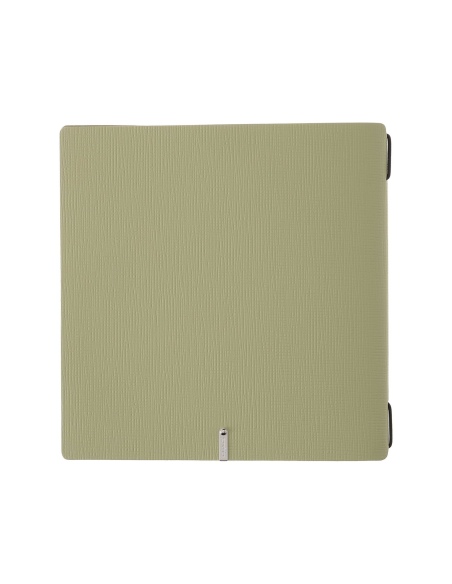Porta Menu QUADRATO (23x23,1 cm) etichetta METAL "menu" 2 buste (4 facciate) elastico nero CHEF SALVIA