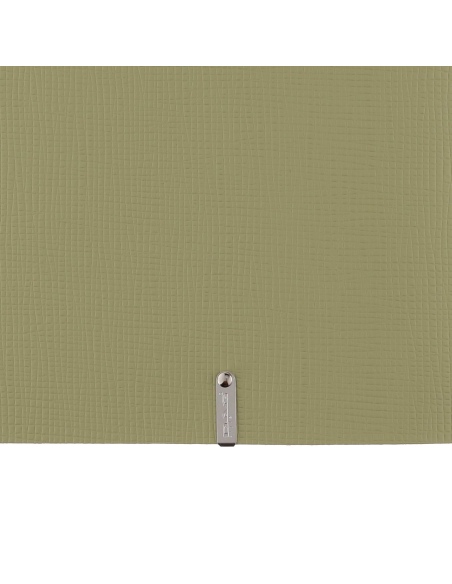 Porta Menu A5 (16,5x23,1 cm) etichetta METAL "personalizzata" (minimo 18 pezzi) 2 buste (4 facciate) elastico nero CHEF SALVIA