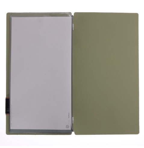 Porta Menu A4 SLIM (17,4x31,8 cm) etichetta PATCH "personalizzata" (minimo 18 pezzi) 2 buste (4 facciate) elastico nero CHEF SAL