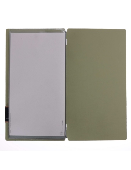 Porta Menu A4 SLIM (17,4x31,8 cm) etichetta PATCH "personalizzata" (minimo 18 pezzi) 2 buste (4 facciate) elastico nero CHEF SAL