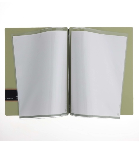 Porta Menu A4 (23,2x31,8 cm) etichetta PATCH "personalizzata" (minimo 18 pezzi) 2 buste (4 facciate) elastico nero CHEF SALVIA