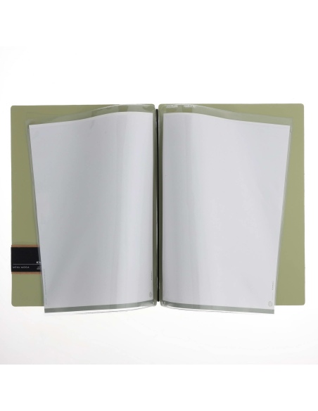Porta Menu A4 (23,2x31,8 cm) etichetta PATCH "personalizzata" (minimo 18 pezzi) 2 buste (4 facciate) elastico nero CHEF SALVIA