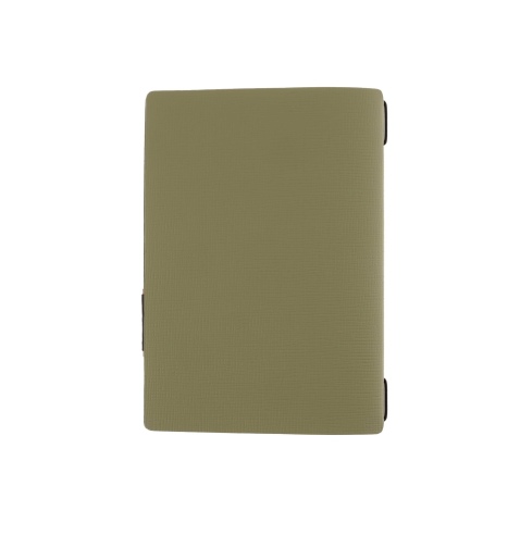 Porta Menu A5 (16,5x23,1 cm) etichetta PATCH "personalizzata" (minimo 18 pezzi) 2 buste (4 facciate) elastico nero CHEF SALVIA