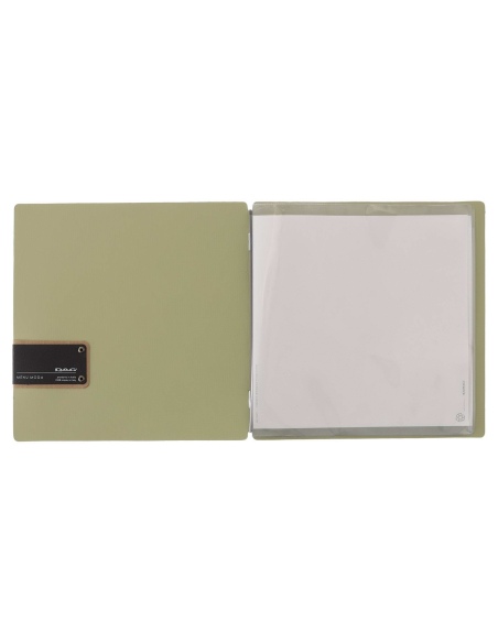 Porta Menu QUADRATO (23x23,1 cm) etichetta PATCH "personalizzata" (minimo 18 pezzi) 2 buste (4 facciate) elastico nero CHEF SALV