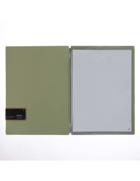 Porta Menu A4 (23,2x31,8 cm) etichetta PATCH "menu" 2 buste (4 facciate) elastico nero CHEF SALVIA