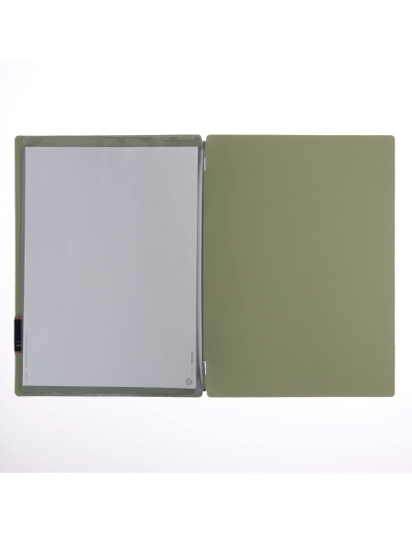 Porta Menu A4 (23,2x31,8 cm) etichetta PATCH "menu" 2 buste (4 facciate) elastico nero CHEF SALVIA