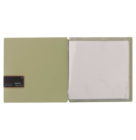 Porta Menu QUADRATO (23x23,1 cm) etichetta PATCH "menu" 2 buste (4 facciate) elastico nero CHEF SALVIA