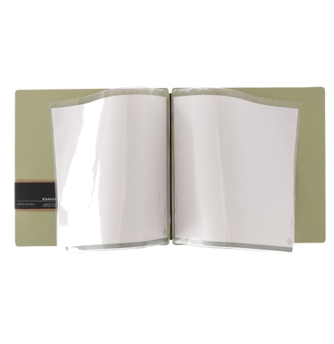 Porta Menu QUADRATO (23x23,1 cm) etichetta PATCH "menu" 2 buste (4 facciate) elastico nero CHEF SALVIA