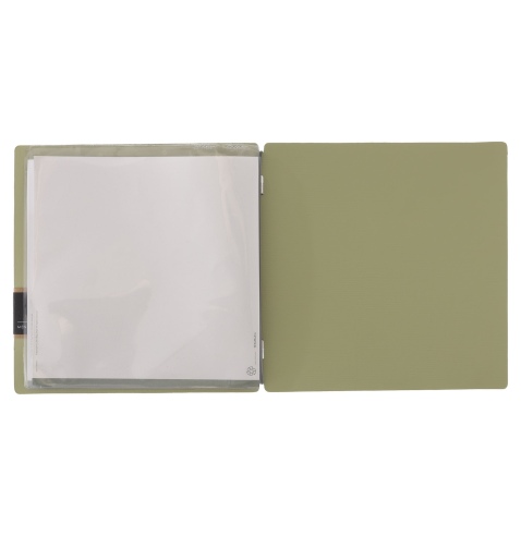 Porta Menu QUADRATO (23x23,1 cm) etichetta PATCH "menu" 2 buste (4 facciate) elastico nero CHEF SALVIA