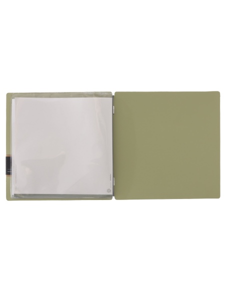 Porta Menu QUADRATO (23x23,1 cm) etichetta PATCH "menu" 2 buste (4 facciate) elastico nero CHEF SALVIA