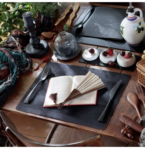 TOVAGLIETTE TAPPETINI D'ARREDO 30x40 cm pezzo singolo SUGHERO NERO sp. 2.5