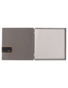 Porta Menu QUADRATO (23x23,1 cm) etichetta PATCH "personalizzata" (minimo 18 pezzi) 2 buste (4 facciate) elastico nero CHEF TORT 2