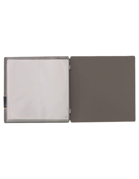 Porta Menu QUADRATO (23x23,1 cm) etichetta PATCH "personalizzata" (minimo 18 pezzi) 2 buste (4 facciate) elastico nero CHEF TORT