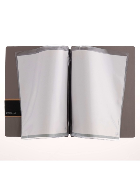 Porta Menu A5 (16,5x23,1 cm) etichetta PATCH "menu" 2 buste (4 facciate) elastico nero CHEF TORTORA