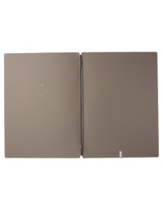 Porta Menu A4 (23,2x31,8 cm) etichetta METAL "personalizzata" (minimo 18 pezzi) solo elastico nero CHEF TORTORA 2