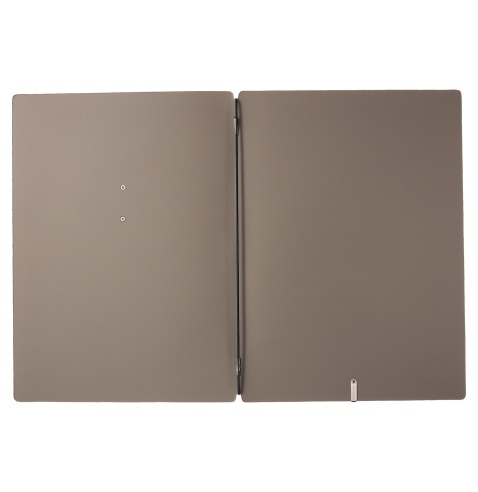 Porta Menu A4 (23,2x31,8 cm) etichetta METAL "personalizzata" (minimo 18 pezzi) solo elastico nero CHEF TORTORA