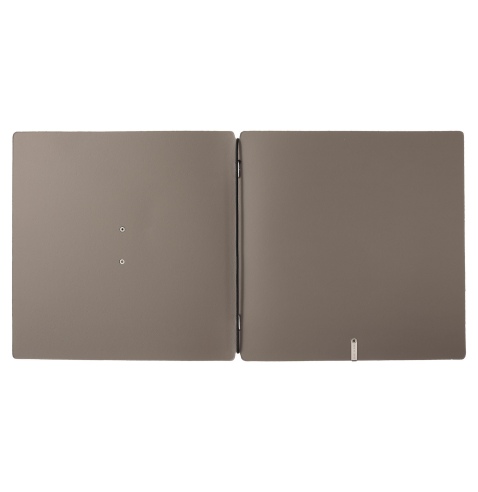 Porta Menu QUADRATO (23x23,1 cm) etichetta METAL "personalizzata" (minimo 18 pezzi) solo elastico nero CHEF TORTORA