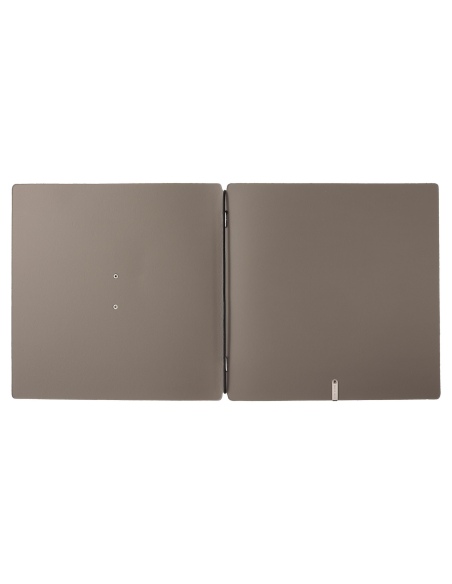 Porta Menu QUADRATO (23x23,1 cm) etichetta METAL "personalizzata" (minimo 18 pezzi) solo elastico nero CHEF TORTORA