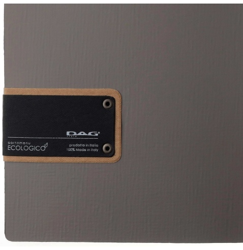 Porta Menu A4 SLIM (17,4x31,8 cm) etichetta PATCH "menu" solo elastico nero CHEF TORTORA