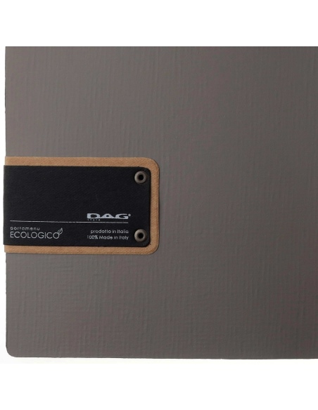 Porta Menu A4 SLIM (17,4x31,8 cm) etichetta PATCH "menu" solo elastico nero CHEF TORTORA