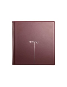 Porta Menu RISTO QUADRATO scritta menu serigrafata 4 buste + 2 tasche BORDEAUX