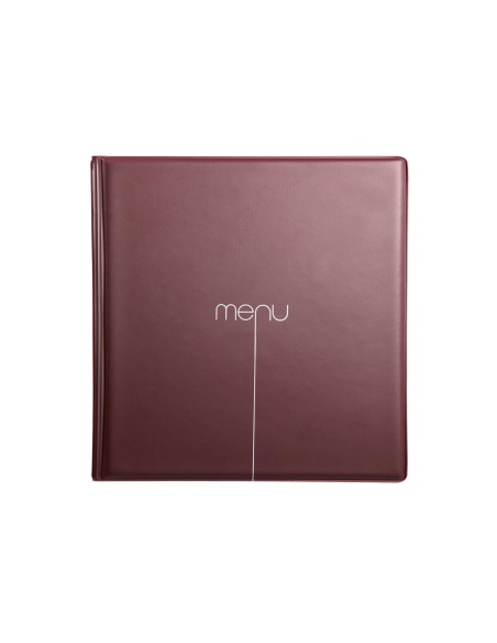 Porta Menu RISTO QUADRATO scritta menu serigrafata 4 buste + 2 tasche BORDEAUX