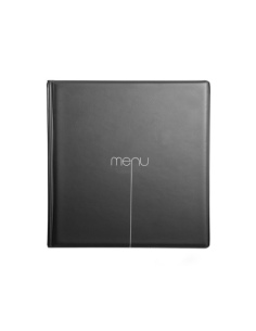 Porta Menu RISTO QUADRATO scritta menu serigrafata 4 buste + 2 tasche NERO