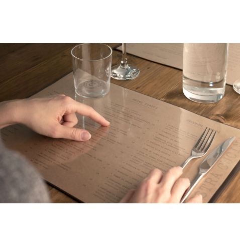RISTO TOVAGLIETTA MENU A3 - 1 tasca CACAO