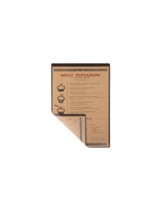 RISTO TOVAGLIETTA MENU A4 - 2 tasche CACAO