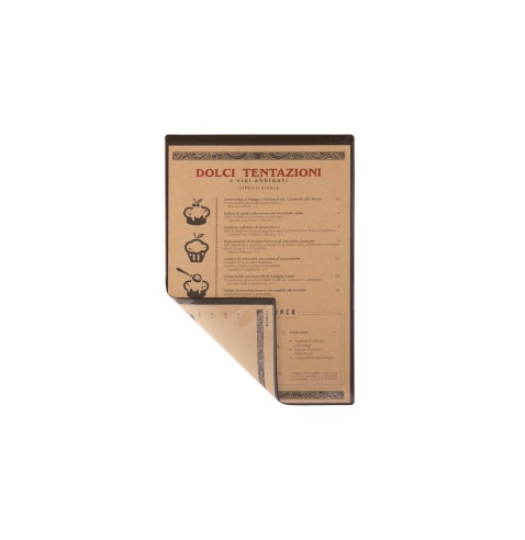 RISTO TOVAGLIETTA MENU A4 - 2 tasche CACAO