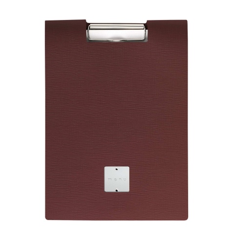 CITY MENU porta menu A4 etichetta METAL STANDARD "menu" molla ferma fogli CHEF BORDEAUX