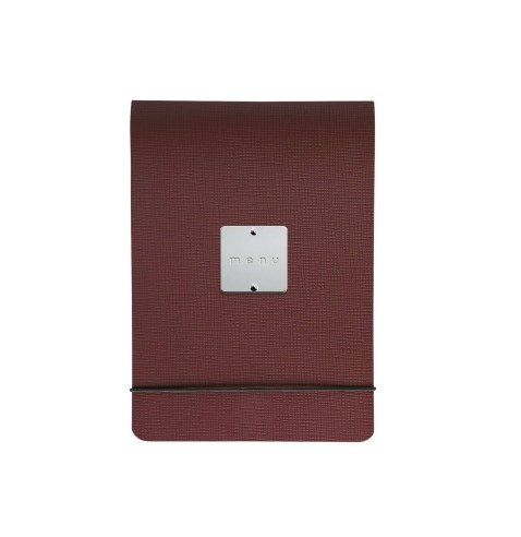 CITY MENU porta menu A5 etichetta METAL STANDARD "menu" molla ferma fogli CHEF BORDEAUX