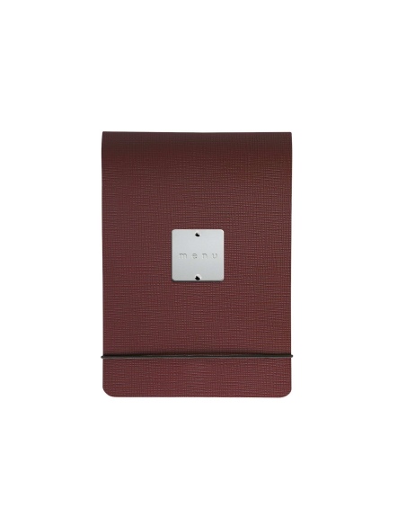 CITY MENU porta menu A5 etichetta METAL STANDARD "menu" molla ferma fogli CHEF BORDEAUX
