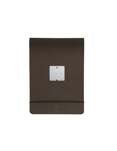 CITY MENU porta menu A5 etichetta METAL STANDARD "menu" molla ferma fogli CHEF MARRONE