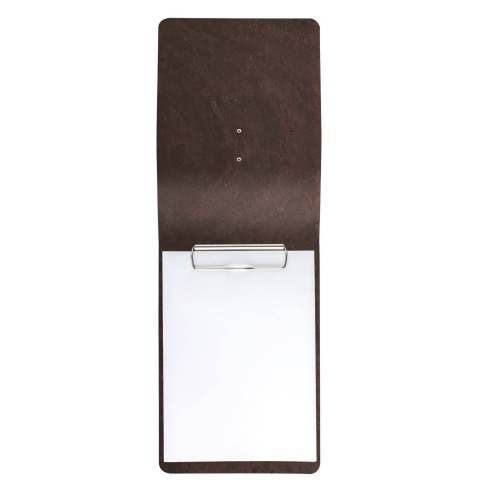 CITY MENU porta menu A5 etichetta METAL STANDARD "menu" molla ferma fogli SUGHERO MARRONE sp. 2.5