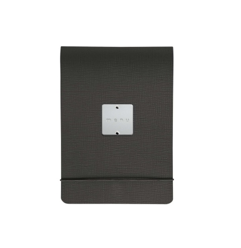 CITY MENU porta menu A5 etichetta METAL STANDARD "menu" molla ferma fogli CHEF NERO