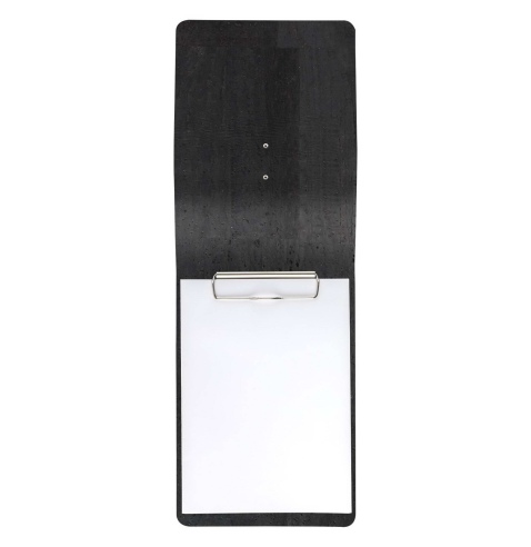 CITY MENU porta menu A5 etichetta METAL STANDARD "menu" molla ferma fogli SUGHERO NERO sp. 2.5
