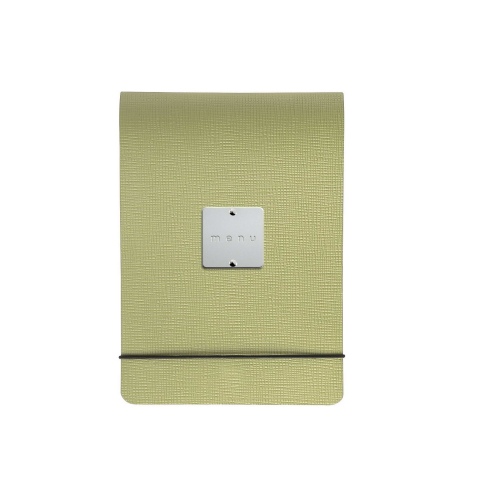 CITY MENU porta menu A5 etichetta METAL STANDARD "menu" molla ferma fogli CHEF SALVIA