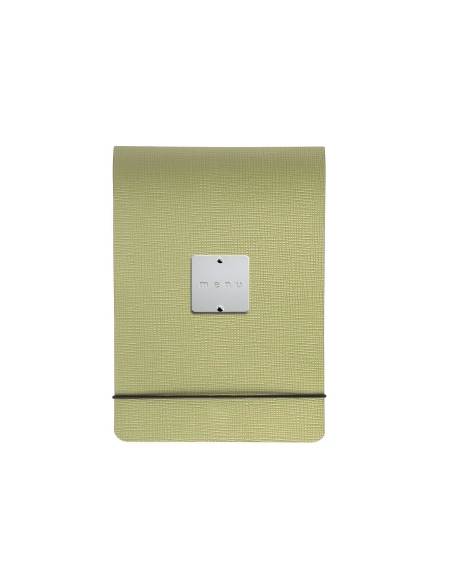 CITY MENU porta menu A5 etichetta METAL STANDARD "menu" molla ferma fogli CHEF SALVIA