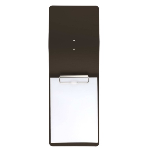 CITY MENU porta menu A5 etichetta METAL "personalizzata" (minimo 18 pezzi) molla ferma fogli CHEF MARRONE