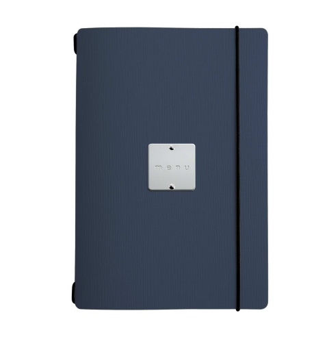 MINIMENU L-A5 porta menu CHEF BLU etichetta METAL STANDARD "menu"