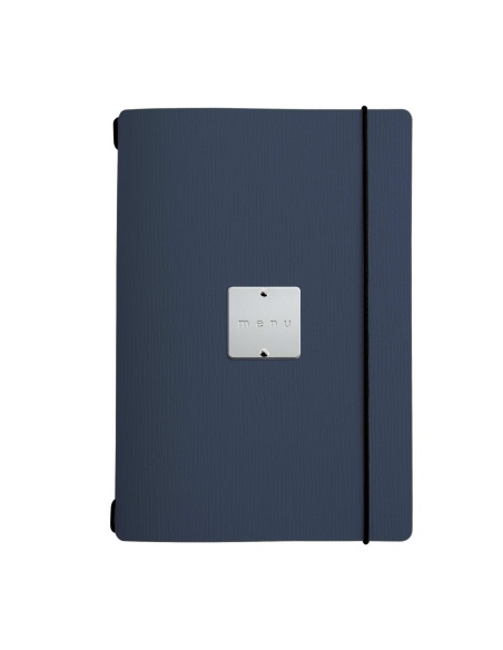 MINIMENU L-A5 porta menu CHEF BLU etichetta METAL STANDARD "menu"