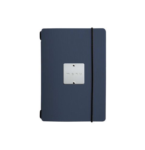 MINIMENU S-A6 porta menu CHEF BLU etichetta METAL STANDARD "menu"