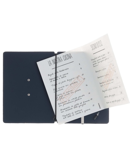 MINIMENU S-A6 porta menu CHEF BLU etichetta METAL STANDARD "menu"