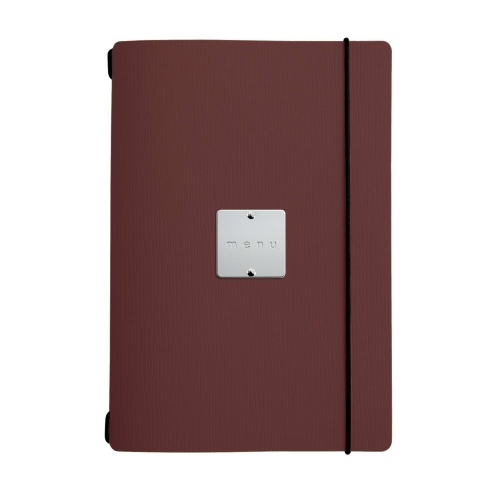 MINIMENU L-A5 porta menu CHEF BORDEAUX etichetta METAL STANDARD "menu"
