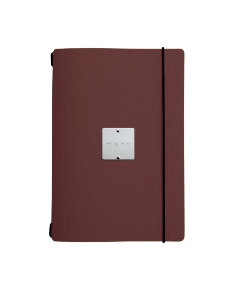 MINIMENU L-A5 porta menu CHEF BORDEAUX etichetta METAL STANDARD "menu"